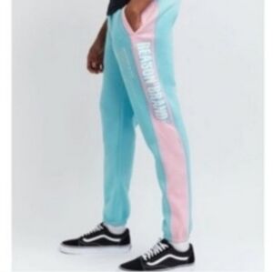 Reason Light Blue and Pink Men Pants